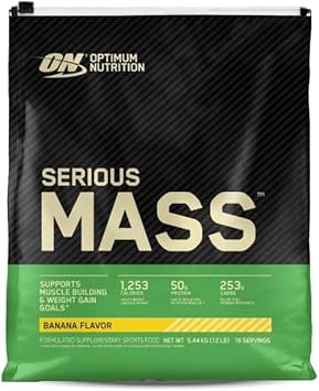 OPTIMUM NUTRITION Serious Mass Protein Powder Gainer, Chocolate, 2.72kg - [packaging may vary]