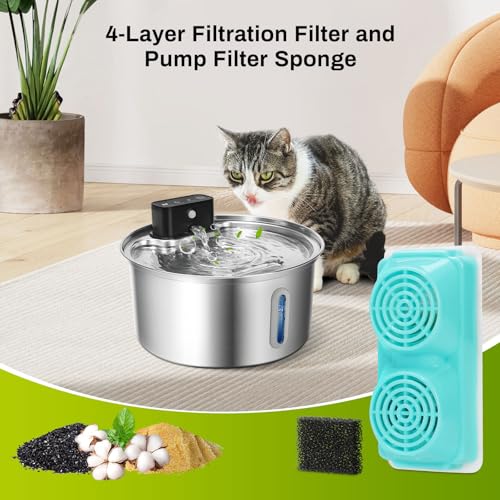 6 Pack Cat Water Fountain Filters for ZEKIRY