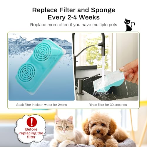 6 Pack Cat Water Fountain Filters for ZEKIRY