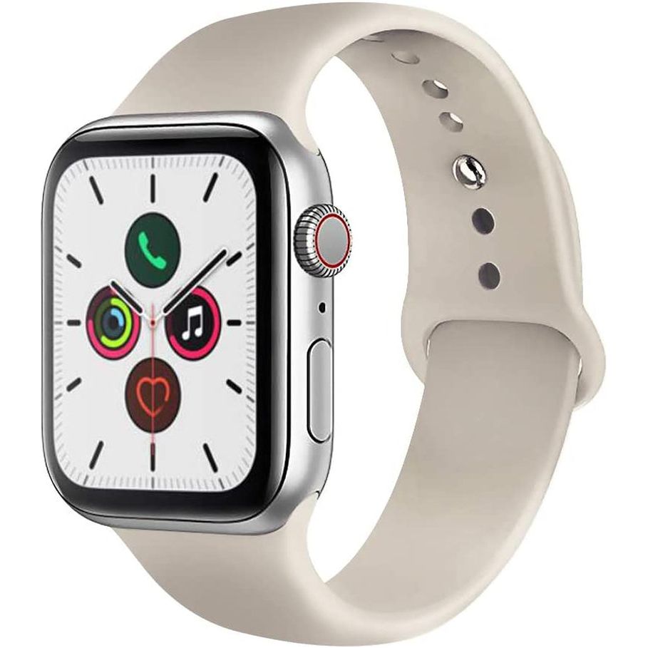 For Apple Watch Band 38Mm 40Mm 41Mm 42Mm 44Mm 45Mm 46Mm 49Mm Soft Silicone Sport Strap Compatible for Apple Iwatch Ultra 2 Ultra Series 10/9/8/7/6/5/4/3/2/SE 2/Se(White,38/40/41/42Mm(Series 10)-S/M)