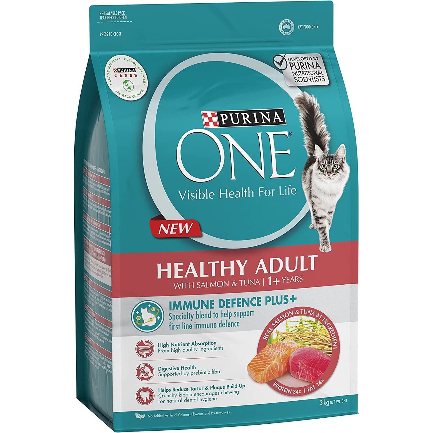 Adult Dry Cat Food Immune Defence Plus+ Salmon & Tuna 3Kg
