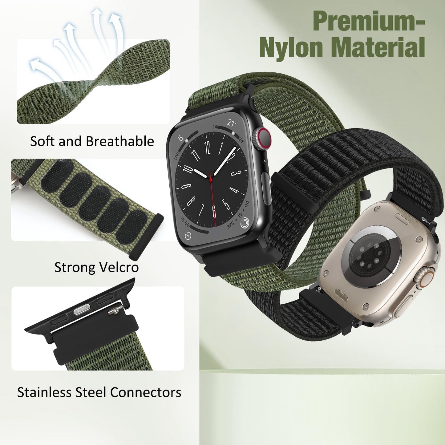 Breathable Nylon Straps - 2 pack
