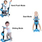 5-In-1 Scooter Adjustable Height Scooters with Flashing Wheel 3 (Three) Wheeled Walker with Removable Seat and Back Rest & Push Handle, for Birthday Boys Girls 1/2 - 8 Age Years Old