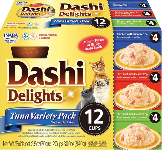 Dashi Delights Tuna Variety Pack for Cats (12 Cups X 70 G)