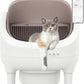 Advwin Self Cleaning Litter Box, Open Top Design Automatic Cat Litter Box with App Control, Safety Protection, 10.5L Large Waste Bin, Includes Trash Bags and Litter Mat
