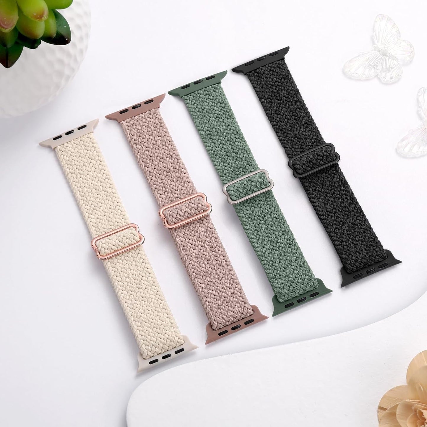 Bandelle 4 Pack Braided Stretchy Solo Loop for Apple Watch
