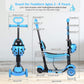 5-In-1 Scooter Adjustable Height Scooters with Flashing Wheel 3 (Three) Wheeled Walker with Removable Seat and Back Rest & Push Handle, for Birthday Boys Girls 1/2 - 8 Age Years Old