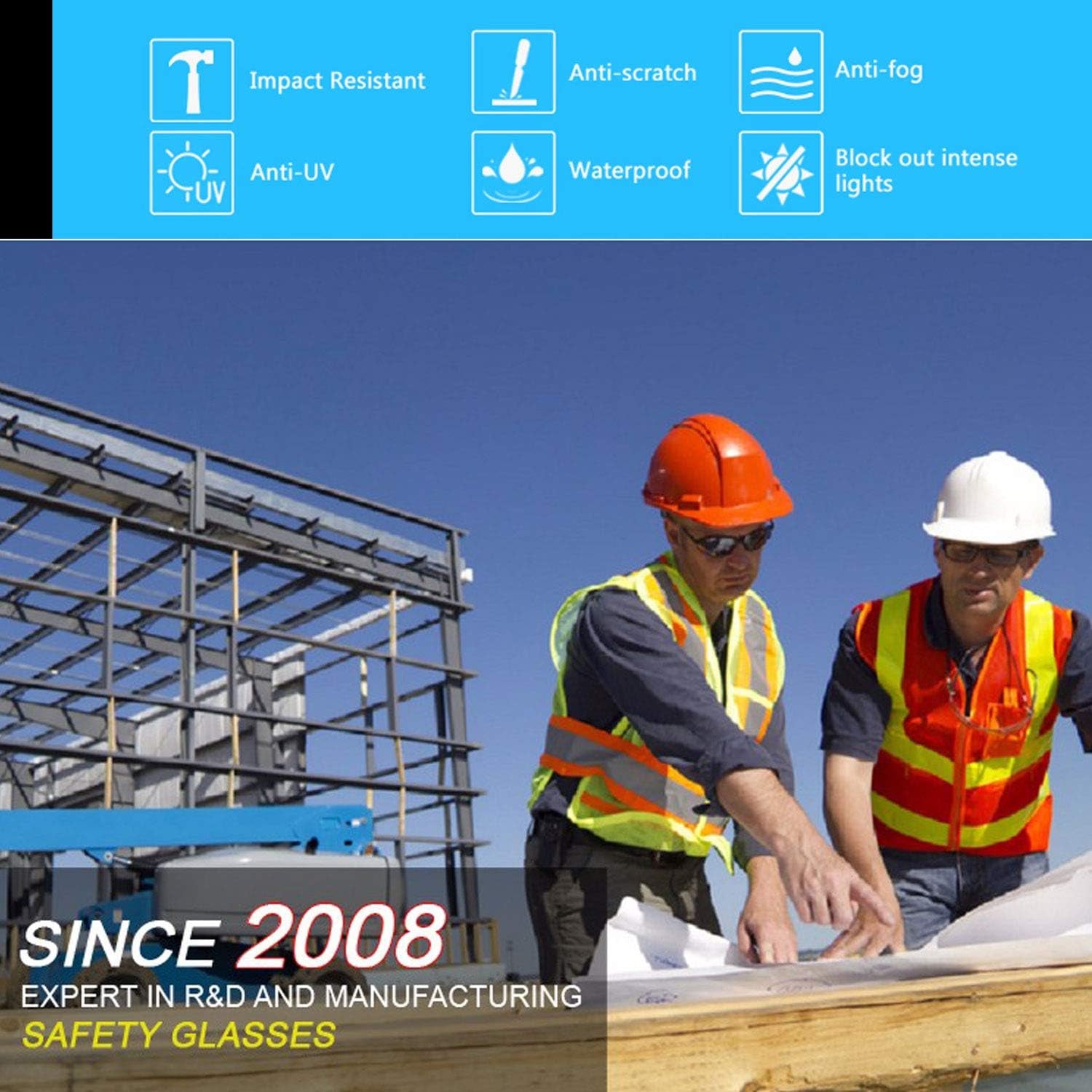 Safety Glasses anti Fog Extra Vision with Side Shields - Multi Purpose | anti Scratch - Impact Resistant | Eye Protection Clear Glasses Protective Glasses Safety Goggles Shooting Glasses