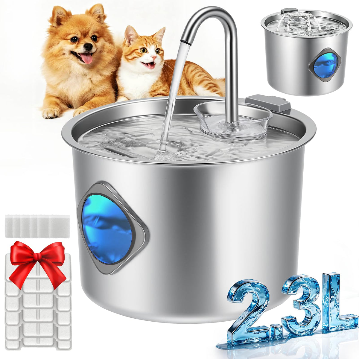 Cat Water Fountain Stainless Steel