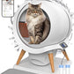 HoneyGuaridan Self Cleaning Cat Litter Box, Automatic Cat Litter Box for Multiple Cats, Water Rinsable and Easy to Clean, APP Control, Integrated Safety Protection, 2 Roll Garbage Bags