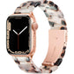 Compatible with Apple Watch Band 42Mm(Series 10) 41Mm 40Mm 38Mm, Adjustable Iwatch Strap with Stainless Steel Buckle for Apple Watch Series 10 9 8 7 6 SE 5 4 3 2 1(Tortoise Flower Starlight)