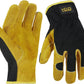 Men Leather Gardening Gloves, Utility Work Gloves for Mechanics, Construction, Driver, Dexterity Breathable Design