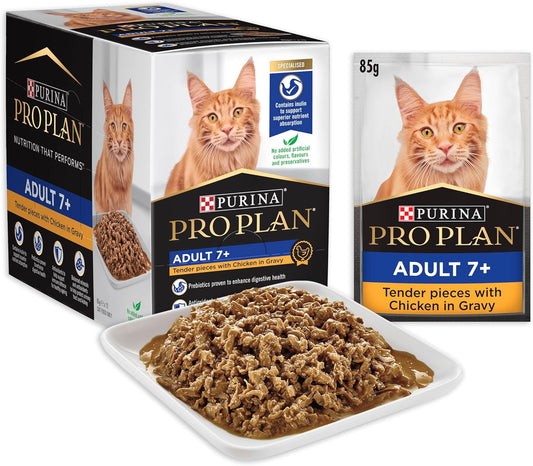 PRO PLAN Adult 7+ Wet Cat Food Chicken in Gravy 12X85G