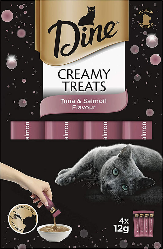 Creamy Treats Tuna and Salmon Flavour Wet Cat Food, 40 G (Pack of 8)