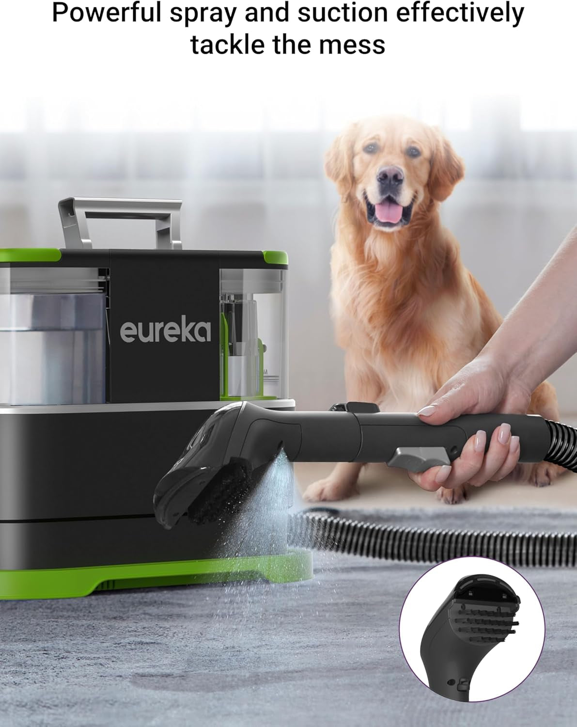 NEY100 Portable Carpet and Upholstery Cleaner, Spot Cleaner for Pets, Stain Remover for Carpet, Area Rugs, Upholstery, Coaches and Car with Cleaning Solution