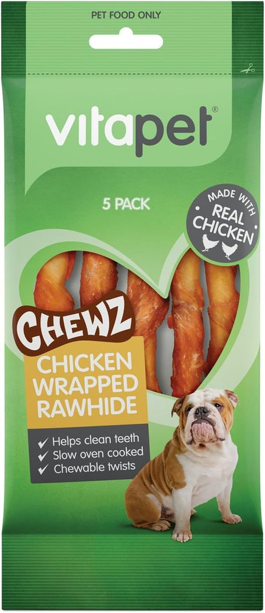 Chicken Wrapped Rawhide Chewz for Dogs 5 Pieces