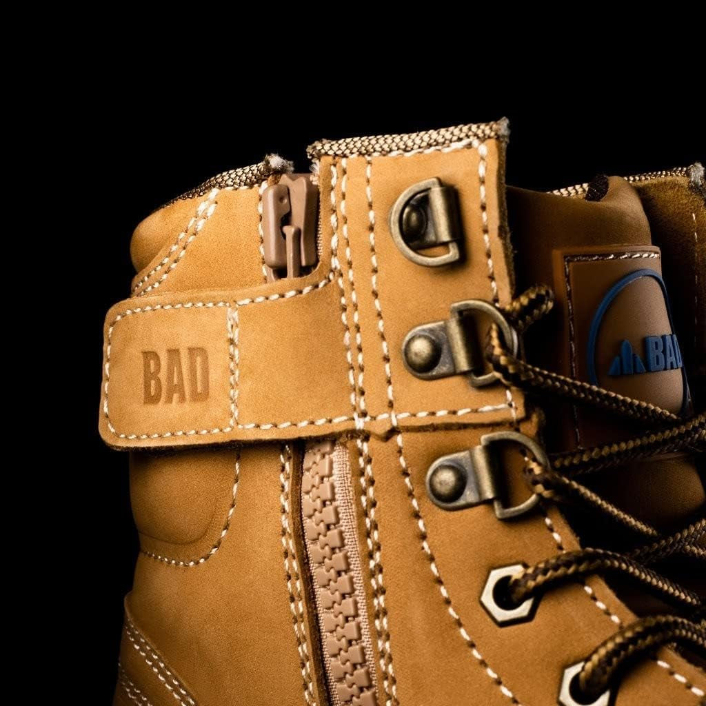 Men'S Storm Work Boots - Water Resistant Tasmanian Leather | Lightweight Sole | Zip Side for Easy On/Off | Slip Oil Acid & Heat Resistant | Durable Toe Bumper | Ideal for Tradies
