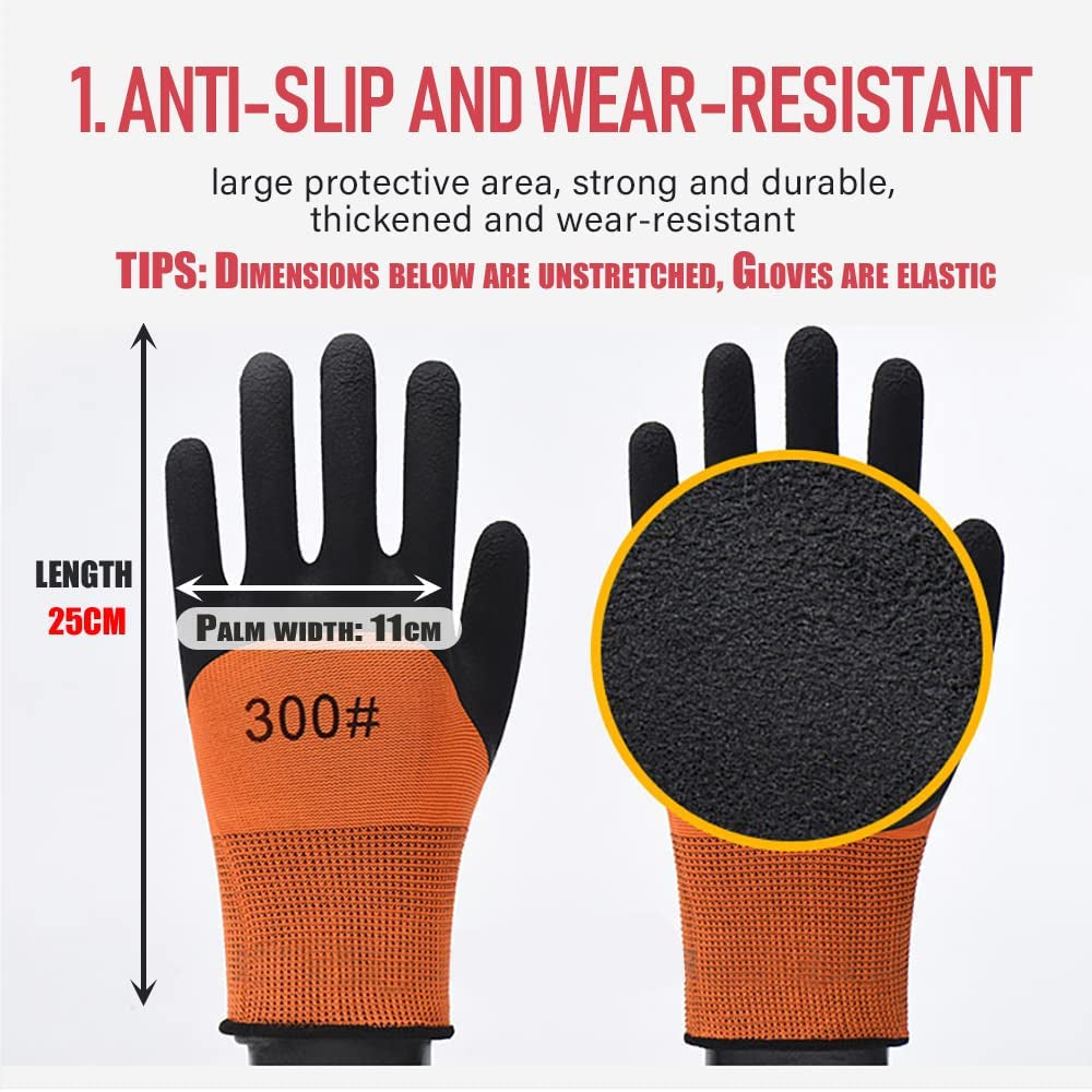 Safety Garden Gloves for Men Work Gloves with Palm Coated Breathable Rubber Coated Gardening Gloves Outdoor Protective Porter Working Gloves Large Size Mechanic Gloves Construction Gloves for Men