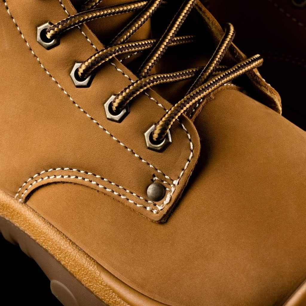 Men'S Storm Work Boots - Water Resistant Tasmanian Leather | Lightweight Sole | Zip Side for Easy On/Off | Slip Oil Acid & Heat Resistant | Durable Toe Bumper | Ideal for Tradies