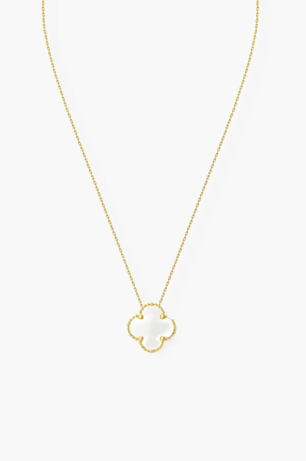 White Pearl Necklace in Gold