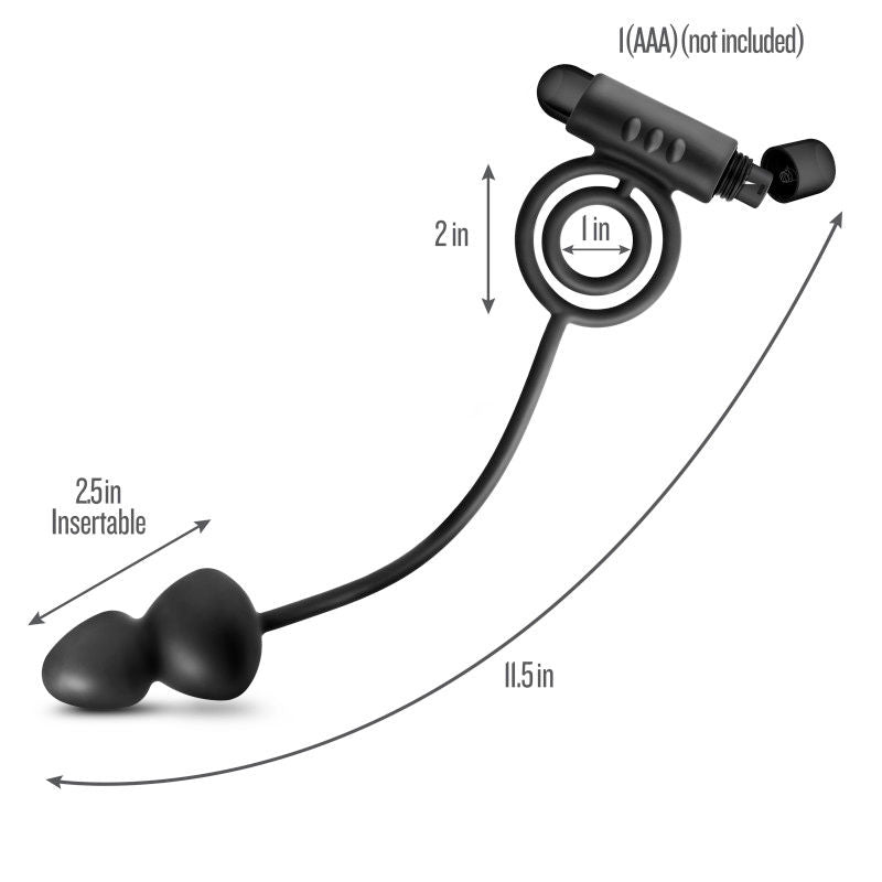Anal Adventures Platinum Anal Plug & Vibrating C-Ring