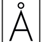 alpha A framed art print, minimal scandi black and white typography