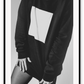 A black and white fashion wall art of a sexy lady wearing jumper and leggings.