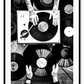 Black and white photography record music tattoos portrait print 