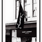 A black and white wall art with iconic Yves Saint Laurent Bond Street shop in London 