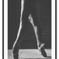 photography print black and white point ballet jazz shoes with brick wall background