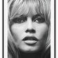 A black and white fashion wall art with iconic fashion model Brigitte Bardot. 
