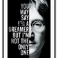 John Lennon framed art wall print imagine lyrics, black and white