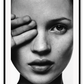 An iconic fashion wall art with 90s English model Kate Moss in black and white. 