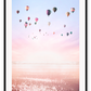 Sunset hot air ballons photography pastel colours with horizon 