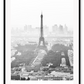 Black and white french print with text and photography of eiffel tower iconic image city architecture