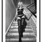 Fashion photography black and white iconic celebrity model playboy sexy staircase lingerie  