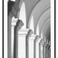 A classic architecture wall art with grand European arches in black and white.