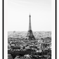 A black and white urban wall art with the city view of Paris and Eiffel tower. 
