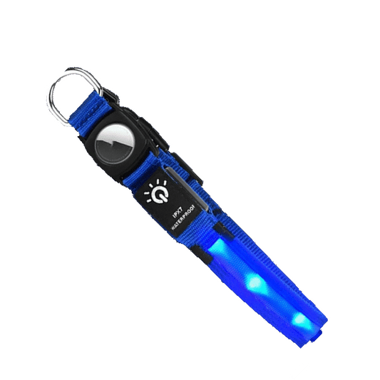 Waterproof LED Dog Collar with Airtag Pocket