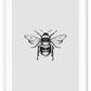 bee art framed print black Gold brass minimal natural modern style black background