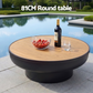 Grillz Fire Pit Table with Lid Deep Fire Bowl Wood Burning BBQ Grill for Backyard Camping Patio Picnic