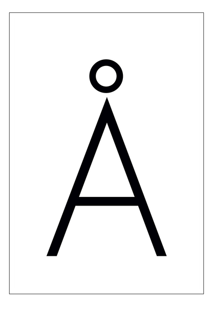 alpha A framed art print, minimal scandi black and white typography