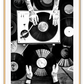 Black and white photography record music tattoos portrait print 