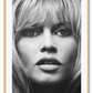 A black and white fashion wall art with iconic fashion model Brigitte Bardot. 
