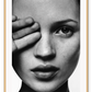An iconic fashion wall art with 90s English model Kate Moss in black and white. 