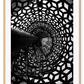 Photography print black and white shadows created by staircase geometric pattern  