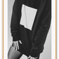 A black and white fashion wall art of a sexy lady wearing jumper and leggings.