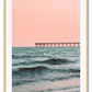 Bridge photography pink background blue ripple wave water ocean sunset pastel