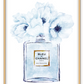 Blue perfume bottle fashion iconic white background Chanel Coco