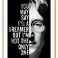 John Lennon framed art wall print imagine lyrics, black and white